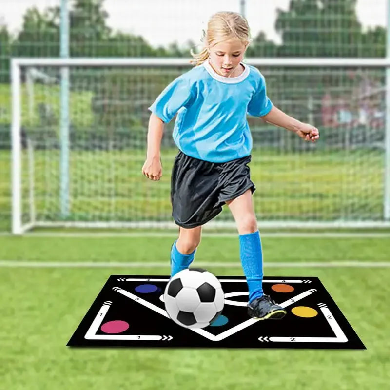 Soccer Ball Control Training Mat | Stable and Silent Rubber Base | Digital Guidance Design | Improve Ball Sense, Daily Training