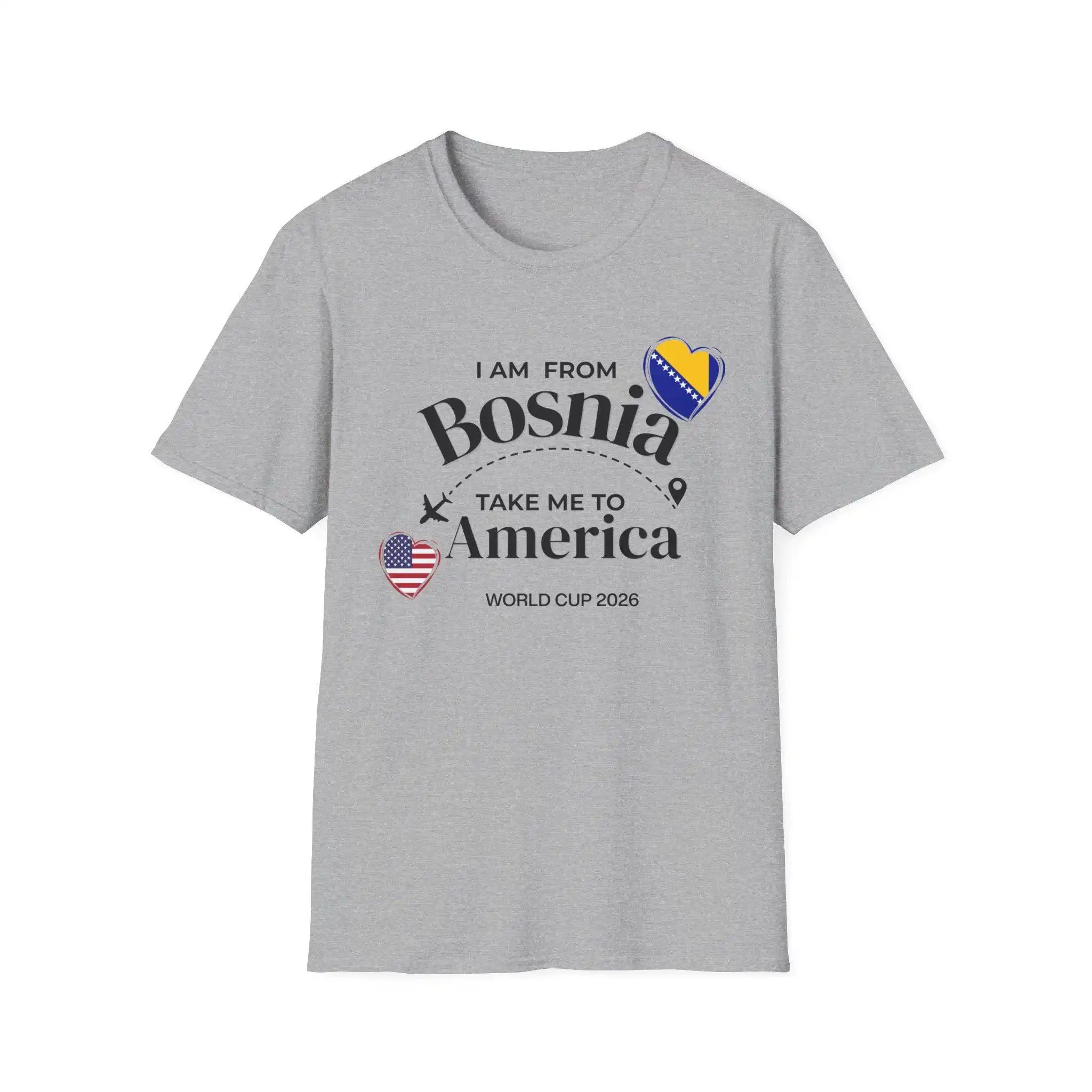 Bosnia World 2026 Bosnia USA Soccer Tee I Am From Bosnia Take Me To America Bosnian 2026 Summer Men Women Cotton T-shirt Y2K