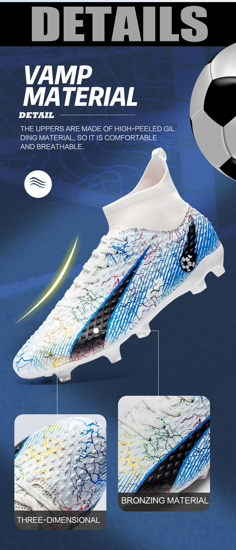 FG/TF Soccer Shoes – Ultralight Unisex Football Boots for Grass & Turf