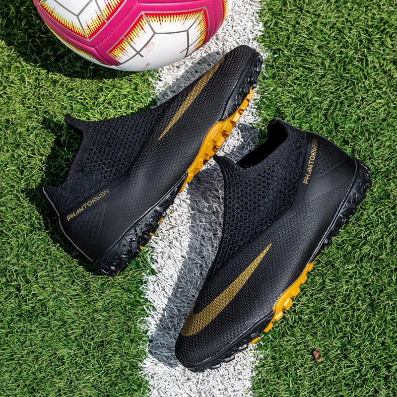 Men's Soccer Shoes – Mid-Top Football Boots FG/TF Non-Slip Cleats (Sizes 36–49)