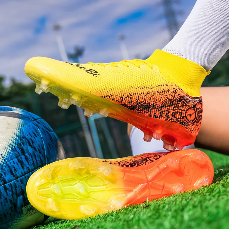 Men & Women High-Top Soccer Cleats | FG/AG Football Boots for Couples | Outdoor Grass