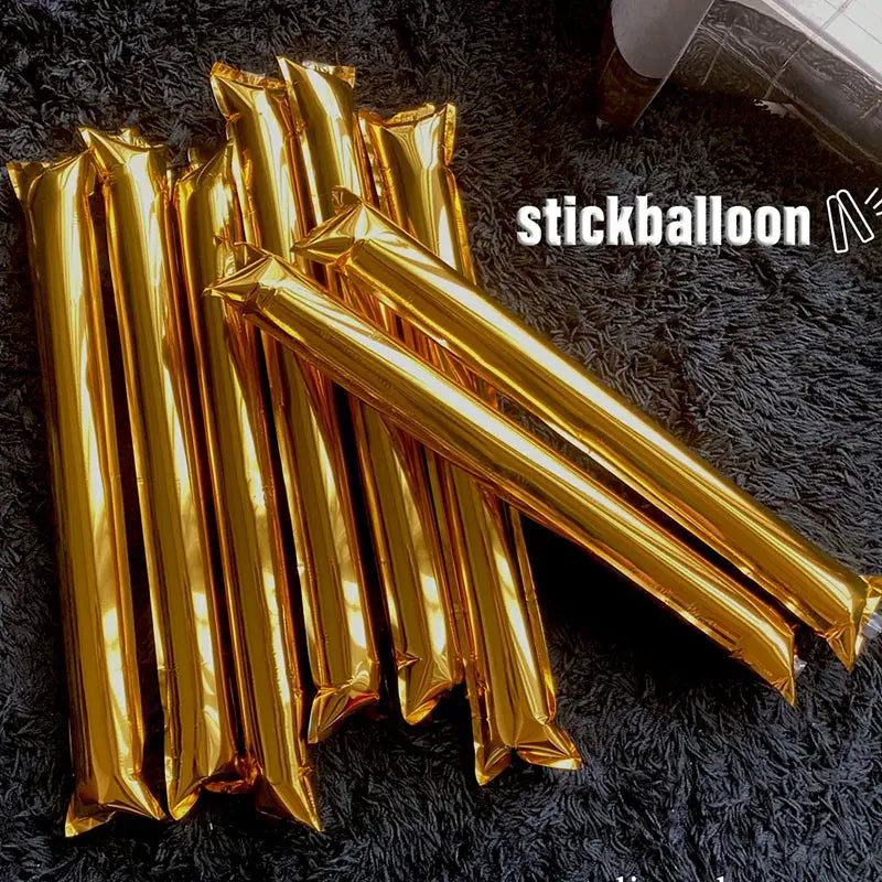 40pcs Cheering Sticks Vibrant Metallic Thunder Sticks Inflatable Sticks Cheerleading Noise Maker Balloons Soccer Parties