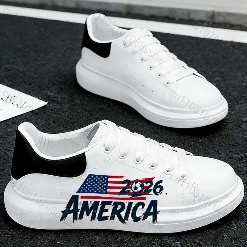 2026 World Cup Casual Sneakers – Lightweight Non-Slip Soccer Fan Shoes