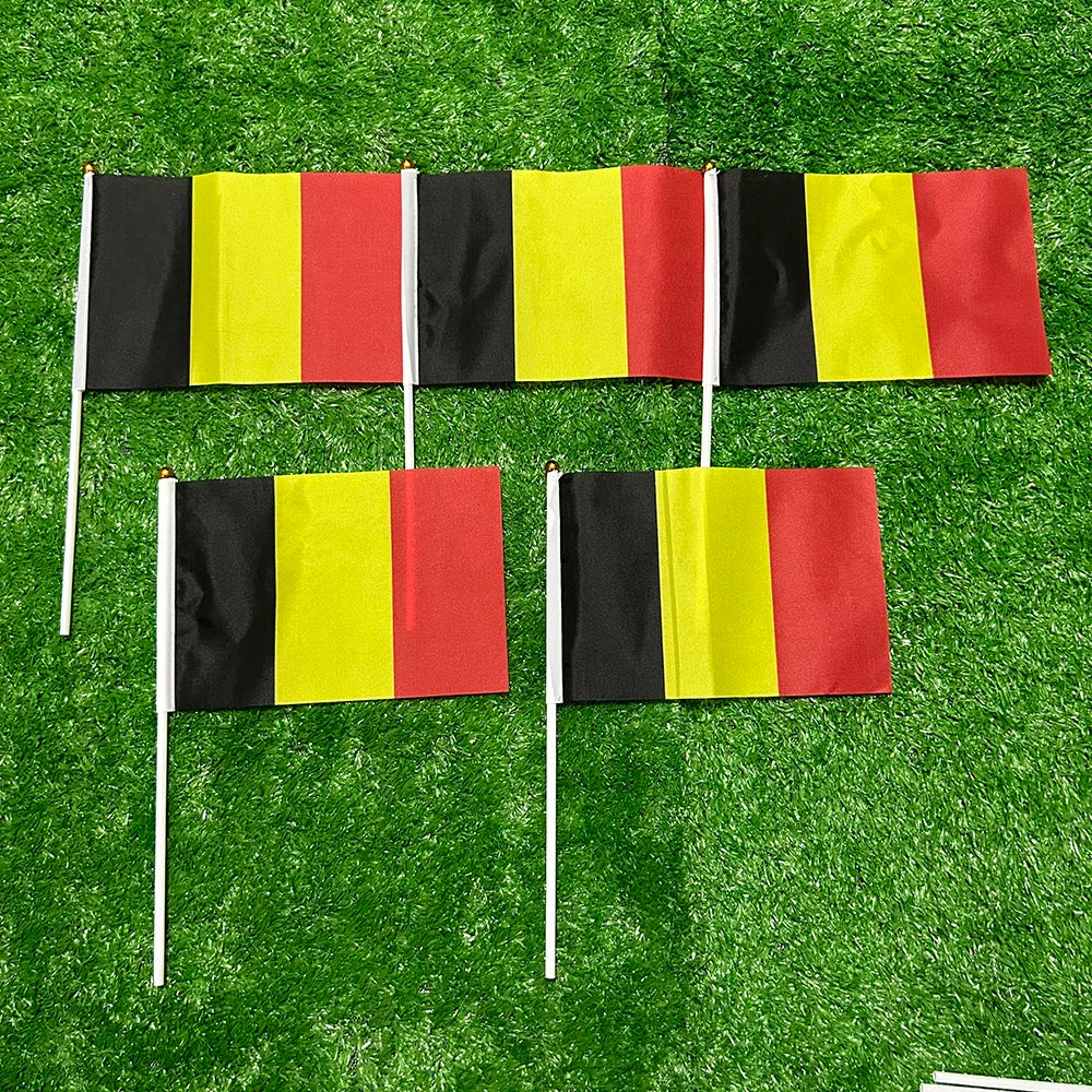 Belgium Hand Waving Flags - Bulk Packs (10/20/50/100 PCS) 14x21cm