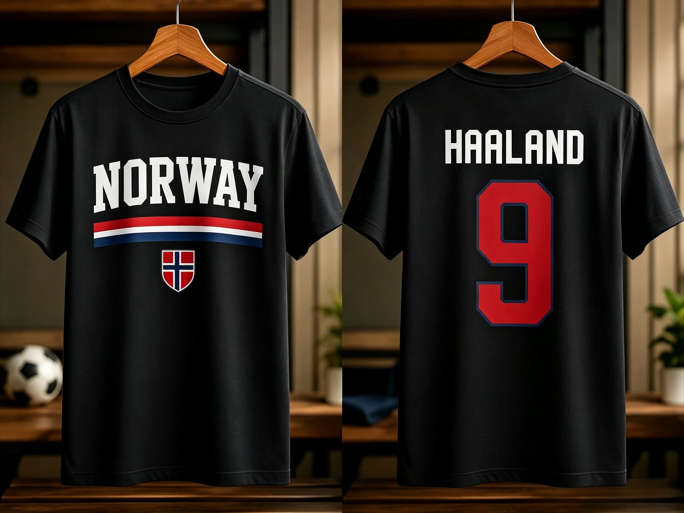 Haaland Norway Flag Graphics Unisex Football Shirt 2026 Norway Jersey 100%Cotton Tee Fashion Men's Football Culture Tshirt