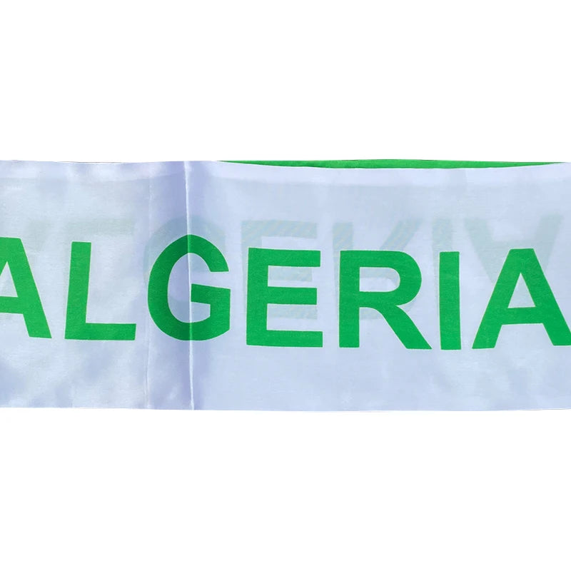 Algeria Flag Scarf - Premium Satin Football Fan Scarf (14x130cm)