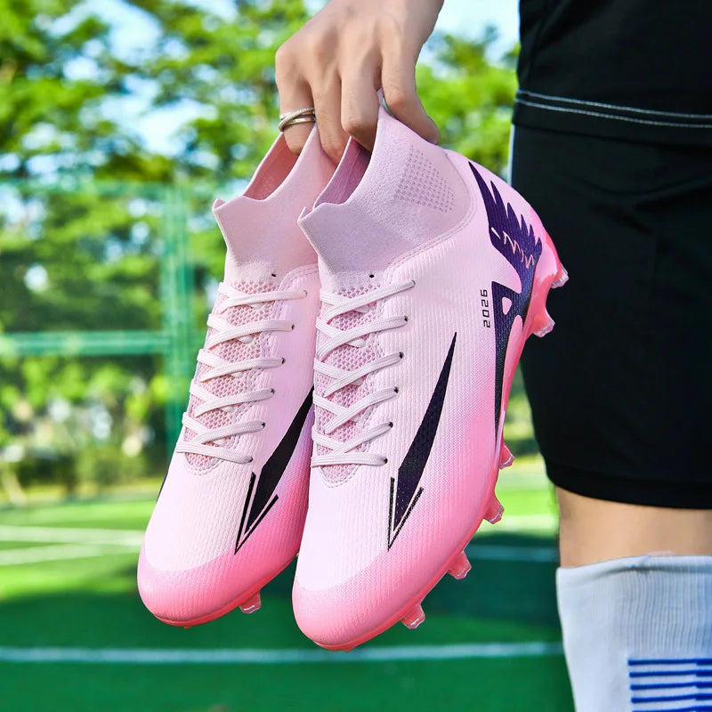 New Men Soccer Shoes Outdoor Ultralight Indoor Football Boots High-quality High Ankle Non-Slip Sports Shoes Futsal Non-Slip