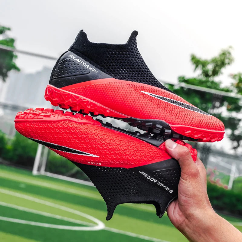 Men's Soccer Shoes – Mid-Top Football Boots FG/TF Non-Slip Cleats (Sizes 36–49)