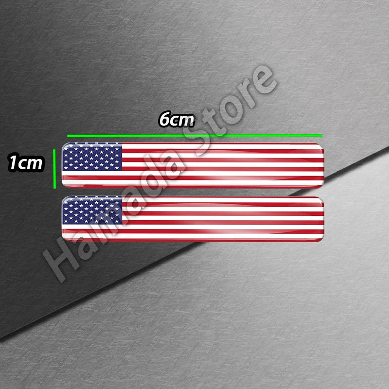 3D Epoxy Reflective National Flag Sticker - Compact Car & Motorcycle Decal (6cm)