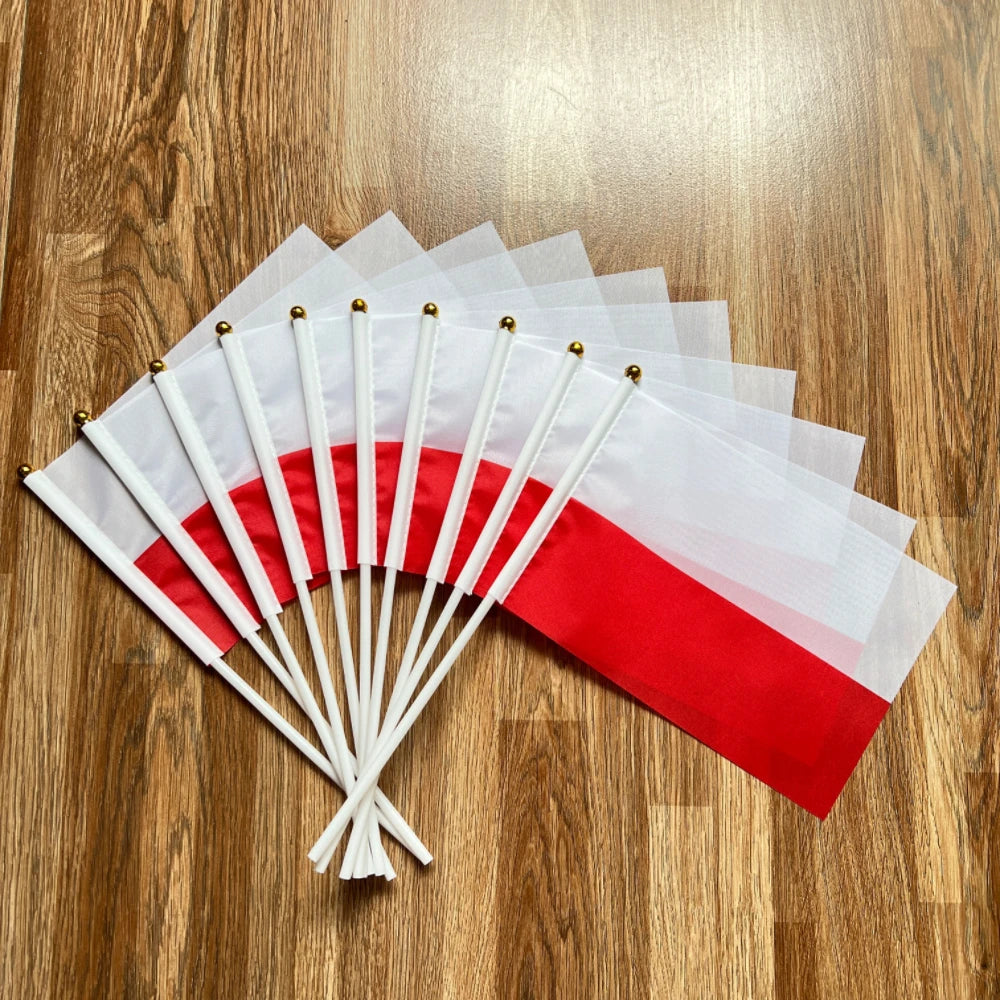 European Flags Hand Waving Set - Multi-Country Pack (10 PCS) 14x21cm
