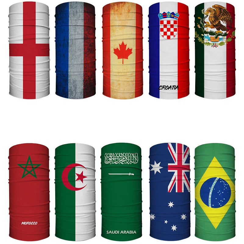 2026 world mask Flag 14x21cm Football cup fans' seamless magic headscarf cycling windproof mask Banner Event Garlands decoration