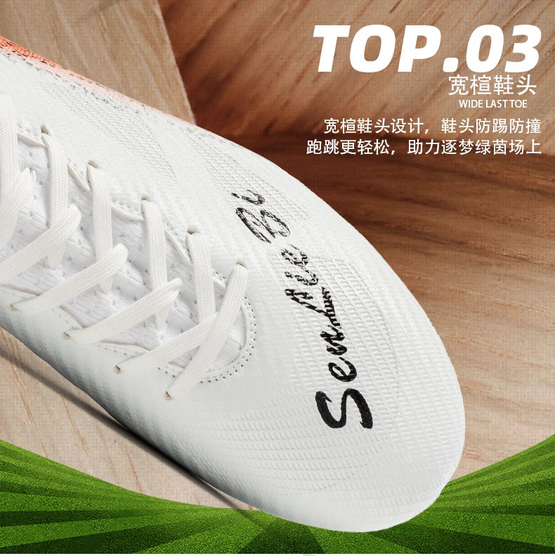 Men & Women High-Top Soccer Cleats | FG/AG Football Boots for Couples | Outdoor Grass
