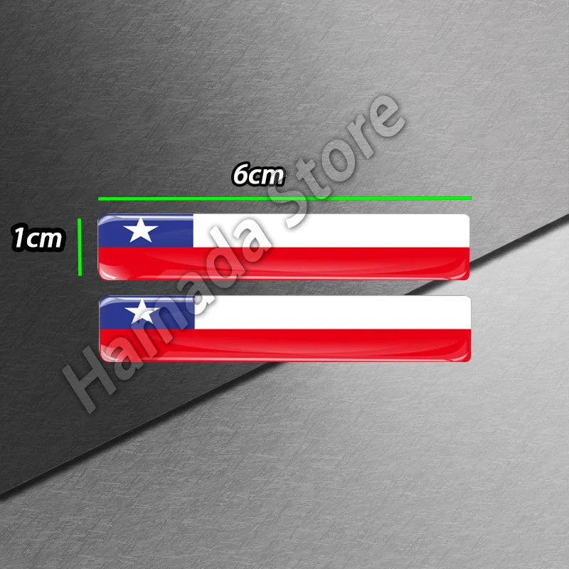 3D Epoxy Reflective National Flag Sticker - Compact Car & Motorcycle Decal (6cm)