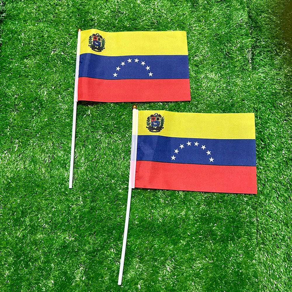 Venezuela Hand Flag - 14x21cm with Pole (10/20/50 Pack)
