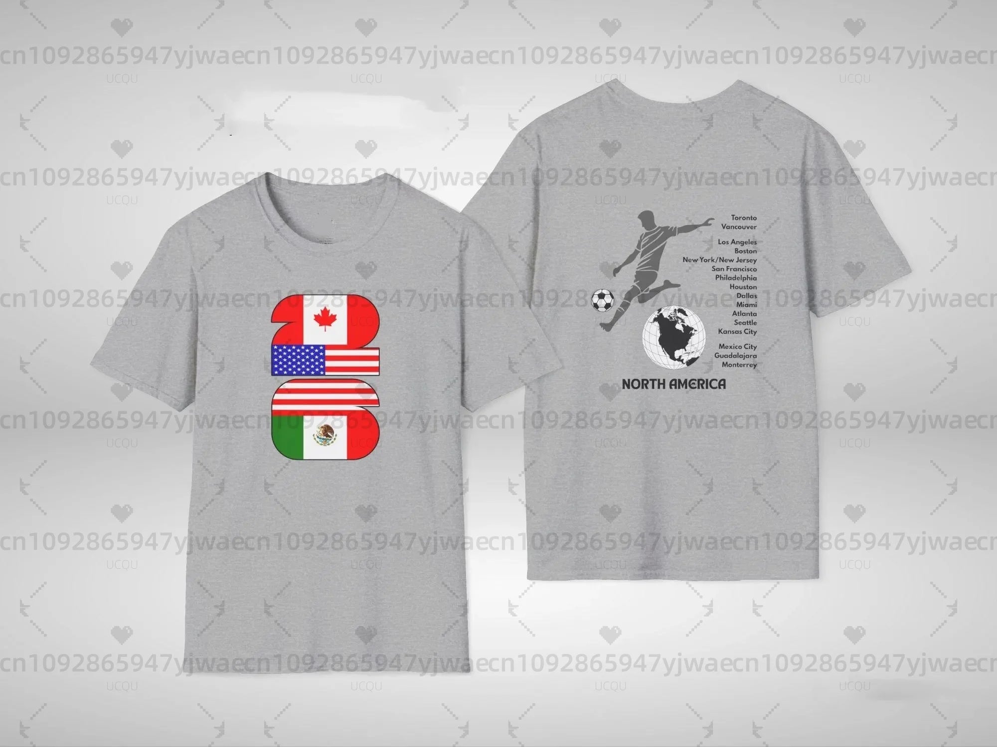 2026 Football Fans Men Soccer Fans T-Shirt, North America Three Nations Short Sleeve Tee, Unisex Football Fan Gift For Men Women