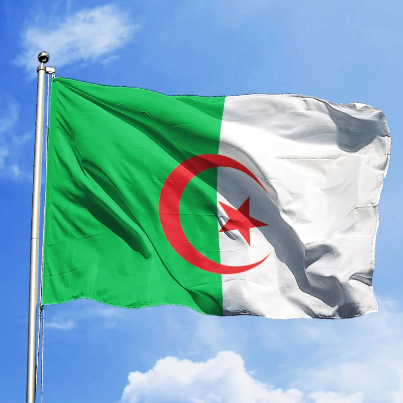 Algeria National Flag 90x150cm Polyester for Parades/Office/Outdoor Decor - Fade-Proof, Vibrant Colors, Reinforced Stitching